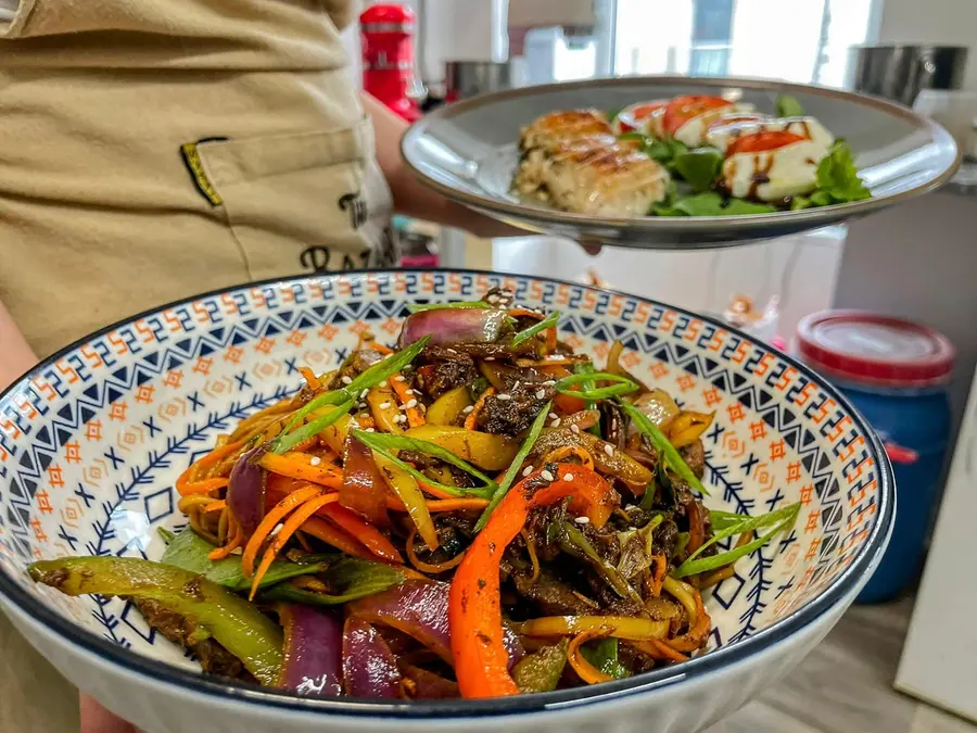 Asian stir-fry noodle dish with vegetables